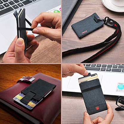 RFID Minimalist Slim Wallet for Men and Women, Holds Up to 12 Cards, Cash, Key Thin and Lightweight Credit Card Holder, Grey Ballistic Nylon - color: Grey Canvas