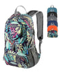 WATERFLY Small Lightweight Packable Backpack: 20l Ultra Light Foldable Travel Hiking Camping Daypack Day Pack for Man Woman - color: Blue Leaf