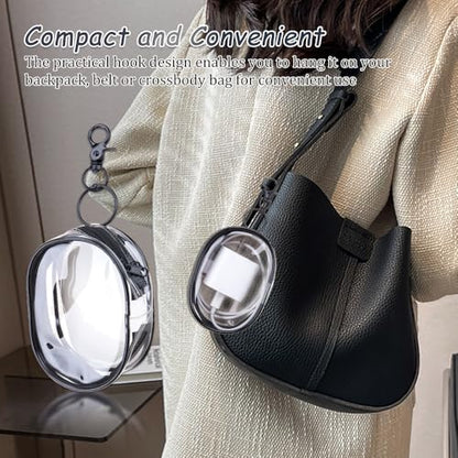 4Pcs Multi-Purpose Clear Cable Storage Bag with Hanging Hook Portable Transparent Zipper Pouch Travel Clear Cosmetic Bag for Cables Headphones Keys Mini Lipsticks