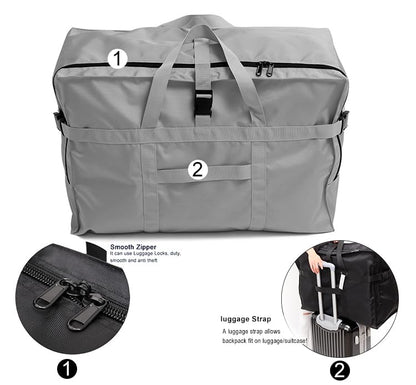 Travel Duffle Bag,Large Storage Bags,Foldable Weekender Bag,Overnight bag,Heavy Duty Travel Bag,Reinforced Carry Straps Gmy Dance Bag for Men And Women Camping,Moving,Hospital - color: Large 100L Gray