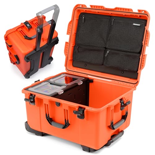 NANUK Trail 80 – 79L (20.9-Gallon) Waterproof Storage Box – Wheeled & Modular Cargo Case for Camping, Fishing, Hunting & Outdoor Storage – Dustproof and Impact Resistant (25.4” x 20” x 14.5”) – Orange - color: Orange, size: Trail 80 (20.9-Gallon)