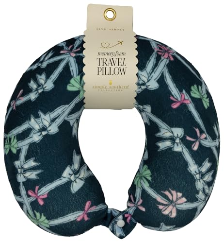 Simply Southern Memory Foam Travel Neck Pillow (Ribbon Blue) - color: Ribbon Blue