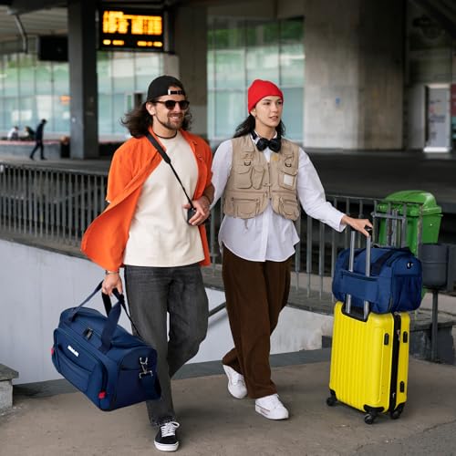 Underseat Carry On luggage Bag Airplanes Personal Item Bags Weekender Overnight Travel Tote Bag Shoulder Small Softside Carry on Luggage Travel Duffel Bags For Men Women -18 IN Navy Blue - color: Navy Blue, size: 18 IN