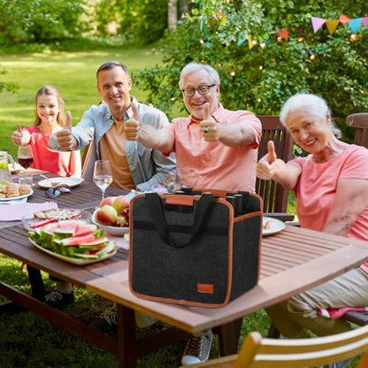 FuWeave 2 Pack Wine Carrier 6 Bottles Tote Reusable Wine tote Bags Insulated Grocery Bags for Christmas Travel, Camping and Picnic(Brown,8.07" X 29.5" X 30.5") - size: 8.07" X 29.5" X 30.5"