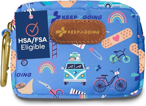 KeepGoing Small Travel First Aid Kit Kids – 60 Pc. Mini First Aid Kit for Purse, Diaper Bag, & Backpack with Latex-Free Bandages – 4 Oz., & 4.5 x 3.5 x 2 in, TSA-Approved - style: Signature