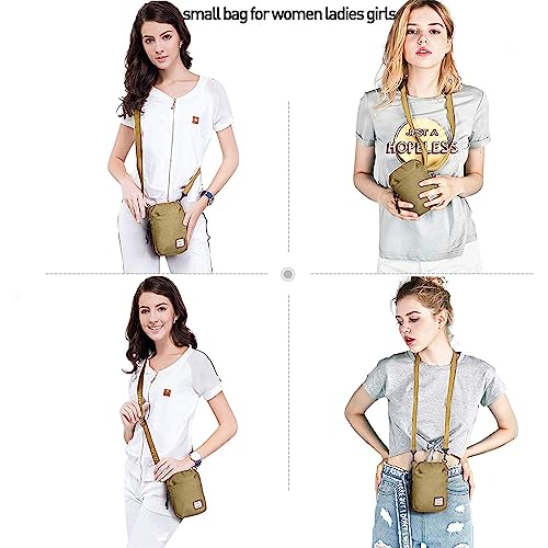 SEAFEW Mini Crossbody Bag Shoulder Bag for Men, Small Messenger Satchel Bag for Women - color: Khaki - Standard
