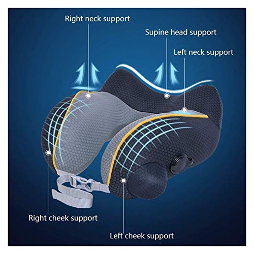 Travel Pillow Pure Memory Foam Neck Pillow, Comfortable & Breathable Cover, Machine Washable, Airplane Travel Kit, Standard, Gray