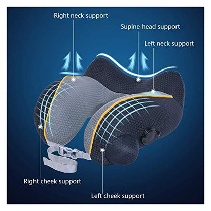 Travel Pillow Pure Memory Foam Neck Pillow, Comfortable & Breathable Cover, Machine Washable, Airplane Travel Kit, Standard, Gray