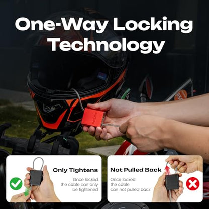 Cable Lock with 3 Keys | L 3.28ft(1m),D 1/6in(4mm) Adjustable Steel Cable Padlock | Aluminum Locks for Bikes, Gate, Lockers & Outdoor Gear | Weatherproof & Red - color: red-L 3.28ft(1m),D 1/6in(4mm)