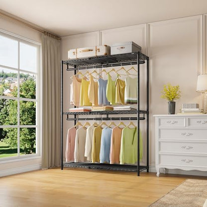 VIPEK X1 Plus Expandable Reach-in Closet Adjustable from 2'8" to 4'6" with Adjustable Shelves and Hanger Rods Clothes Rack Heavy Duty, Metal Clothing Racks Portable Walk-in Closet, Black - color: Black, size: X1 Plus