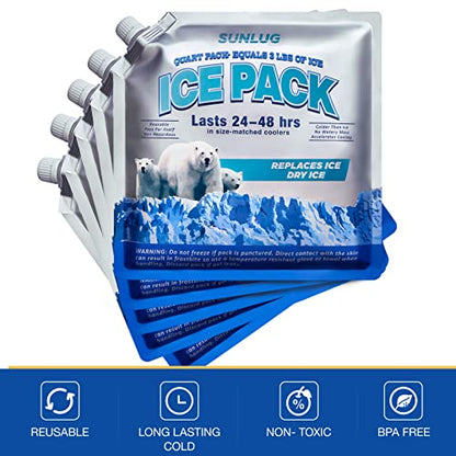 Cooler Ice Packs Reusable Ice Packs for Coolers Long Lasting Freezer Packs for Cooler Bag, Lunch Bags, Cooler Backpacks - color: 5 Pack - All Purpose Ice Packs
