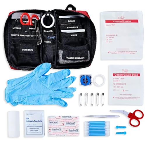 Surviveware 51 Pcs Comprehensive Premium Survival First Aid Kit - Medical Emergency Kit for Travel Camping Gear, Home Essentials & Outdoor Emergencies - HSA & FSA Eligible Survival Kit - style: Small