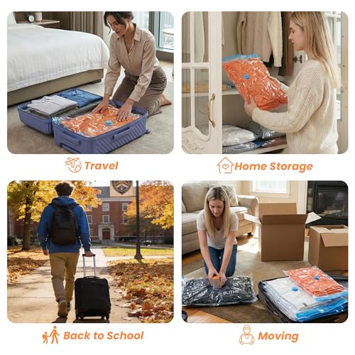 Travel Vacuum Storage Bags with Rechargeable Cordless Pump, 15-Pack Space Saver Bags for Suitcase & Luggage, Reusable Compression Bags in 3 Carry-On Sizes(16/20/24 Inch) - size: 15-Piece Travel Set