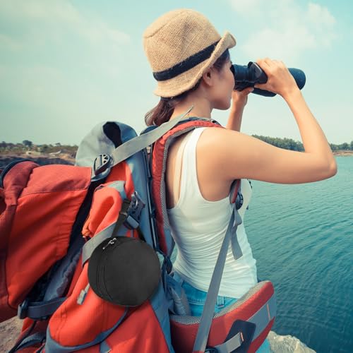 1 Pcs Travel Neck Pillow Bag Compact Travel Neck Carrying Case Bag for Airplane Train Journey Quick Release Clasp Attaches to Luggage Purse Backpack, Pillow Not Included (Black) - color: Black