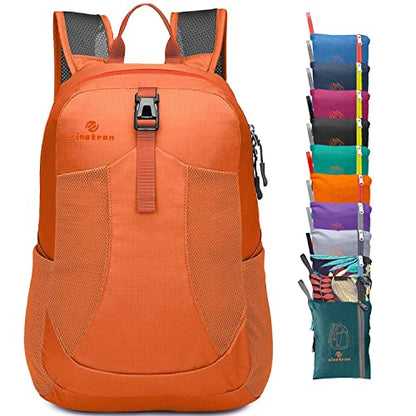 sinotron 22L Lightweight Packable Hiking Backpack, Small Hiking Backpack Day Pack for Women Men Travel Camping Vacation - color: Orange