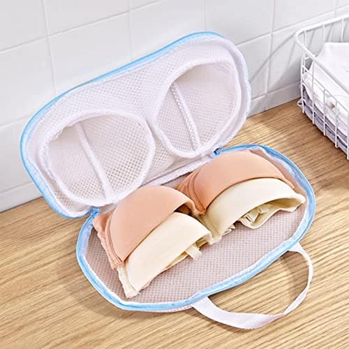 Mesh Bra Laundry Bag Underwear Pouch Travel Organizer Bag(Blue)
