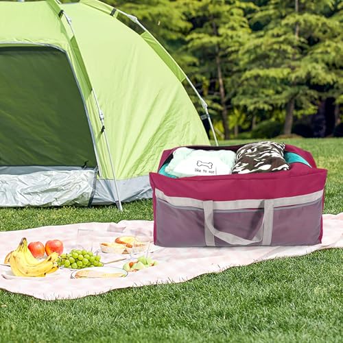 REDCAMP Foldable Travel Bag, Large Sports Bag, 75L/96L/100L, Lightweight Waterproof Tote Bag - color: 100L/Red