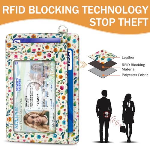 Yonlevres Credit Card Holder Slim Wallet, Floral Owl RFID Wallet Women Front Pocket Small Card Holder, Funny Cute Travel Thin Card Case ID Window PU Leather RFID Blocking Card Organizer Gift Girls - color: Owl