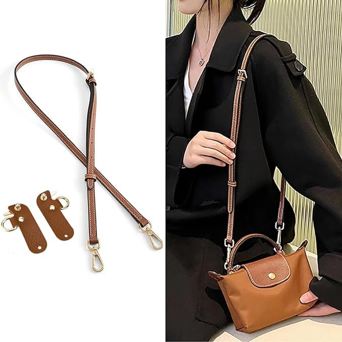 Chispee Leather Shoulder Strap Replacement Set, Adjustable Purse Strap Extender for Crossbody Bag Conversion - color: Wine Red