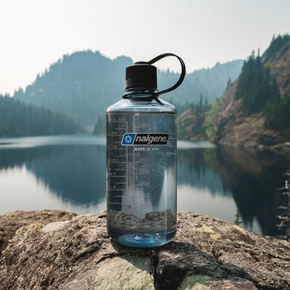 Nalgene 32 oz Narrow Mouth Water Bottle | BPA-Free, Durable & Leak Proof, Lightweight Bottle for Hiking, Gym & Travel, Grey - color: Grey, size: 32 Ounces