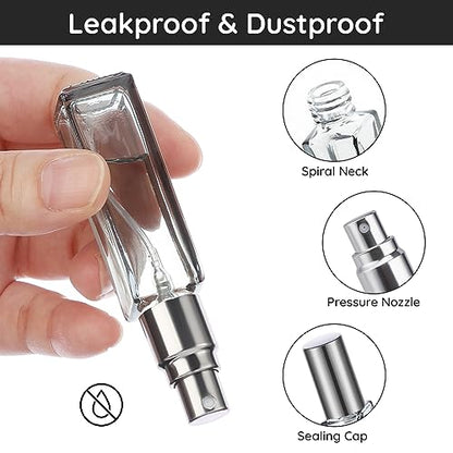 Segbeauty Travel Perfume Bottle Refillable, Empty Mini Portable Perfume Atomizer with Funnel, 5 Set of 10ML Glass Spray Bottle Fine Mist Leak-proof Sprayer Travel Sample Bottles for Cologne Fragrance - color: Gray, style: Mini Bottles