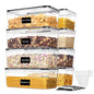 Vtopmart Airtight Food Storage Containers with Lids 8PCS Set 3.2L, Plastic Spaghetti Container for Pasta organizer, BPA Free Air Tight House Kitchen Pantry Organization
