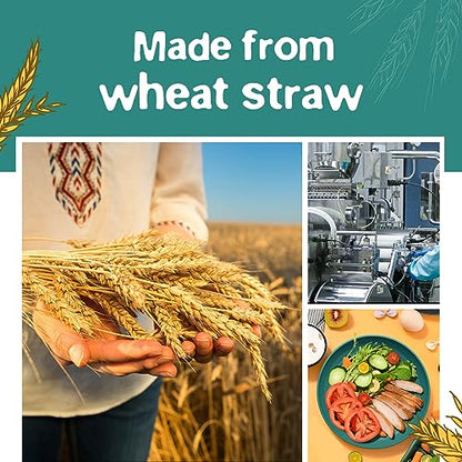Teivio 32-Piece Kitchen Plastic Wheat Straw Dinnerware Set, Service for 8, Dinner Plates, Dessert Plate, Cereal Bowls, Cups, Unbreakable Colorful Plastic Outdoor Camping Dishes,Coastal - color: Coastal
