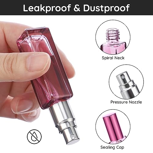 Segbeauty 10 Packs Glass Perfume Bottles - 10ML Empty Refillable Travel Atomizer, Small Spray Bottle With Fine Mist Sprayer, Portable Scent Pump for Fragrance Samples - color: Purple, style: Mini Bottle Set