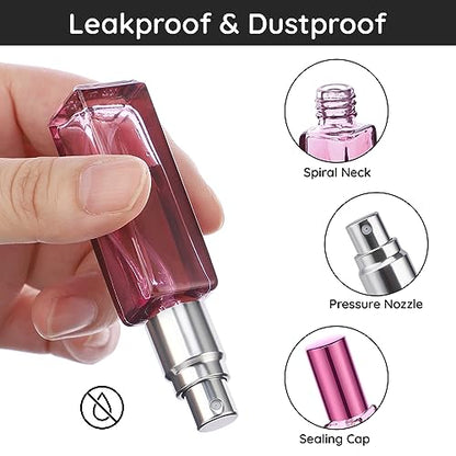 Segbeauty 10 Packs Glass Perfume Bottles - 10ML Empty Refillable Travel Atomizer, Small Spray Bottle With Fine Mist Sprayer, Portable Scent Pump for Fragrance Samples - color: Purple, style: Mini Bottle Set