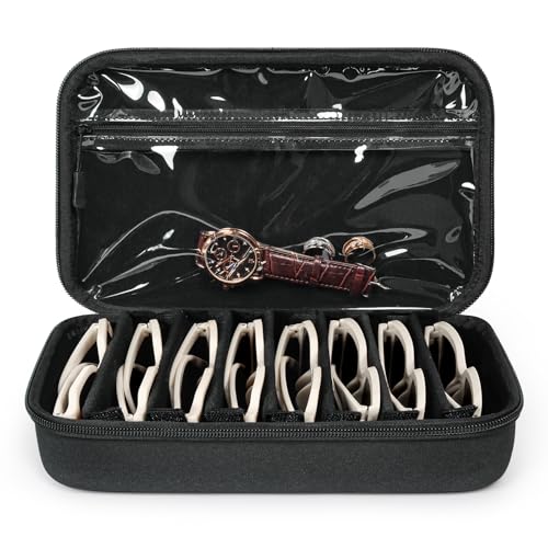 Travel Sunglasses Organizer Cases, Adjustable Slots Eyeglasses Case for Multiple Pairs, Portable Storage Box for Women - size: 8 Slots