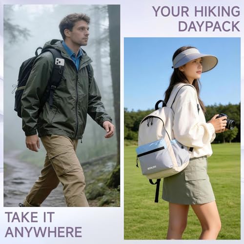 Hiking Backpack for Women Men 16L,Packable Waterproof Backpack,Foldable Daypack with Strap Pocket for Picnic Beach,Black - color: Black