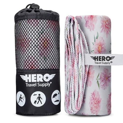 Hero Microfiber Large Beach Towel Compact for Travel (Pretty in Pink, 40" x 72") - color: Pretty in Pink, size: 40" x 72"