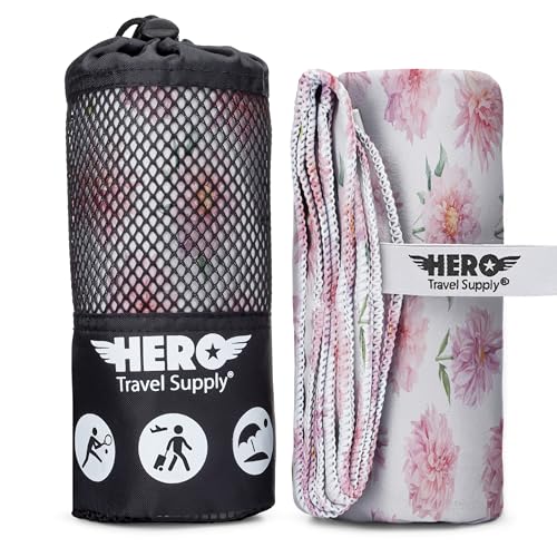 Hero Microfiber Large Beach Towel Compact for Travel (Pretty in Pink, 40" x 72") - color: Pretty in Pink, size: 40" x 72"