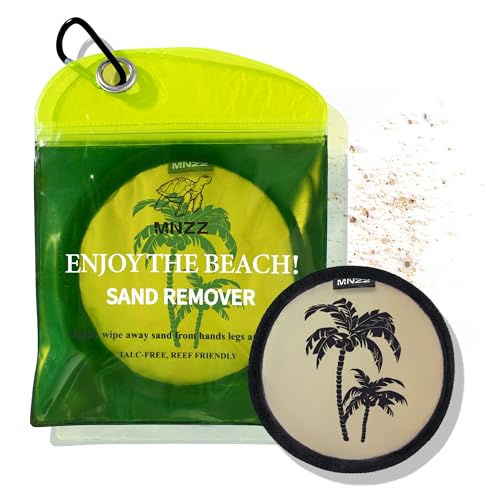 MNZZ Sand Remover Bag Sand Eraser Pouch Quick Dry Compact Lightweight Portable Travel Essentials Beach Pool Camping Hiking Blanket Chair Cover Shell Tent Canopy Umbrella Hat Clip Holder - color: 1pcs Exquisite Round Palm