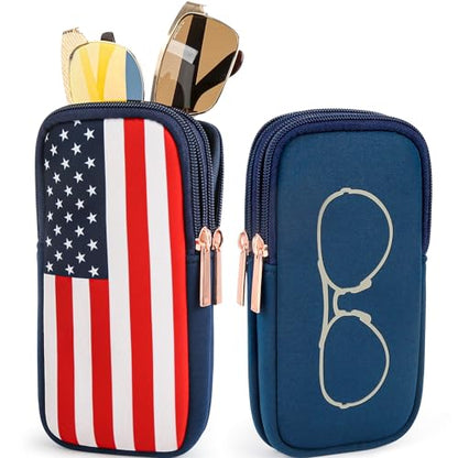KKP Double Eyeglass Case | Sunglasses Cases with 2 Compartments - color: Multicolored