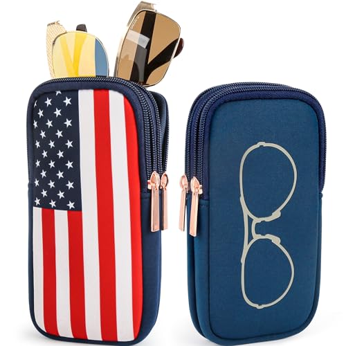 KKP Double Eyeglass Case | Sunglasses Cases with 2 Compartments - color: Multicolored