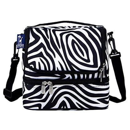 Wildkin Kids Two Compartment Insulated Lunch Bag – Keeps Food Hot or Cold, Easy-Clean Lining, Leak-Resistant & BPA-Free – Boys & Girls, Ideal for School, Travel & Daycare – Zebra - color: Zebra