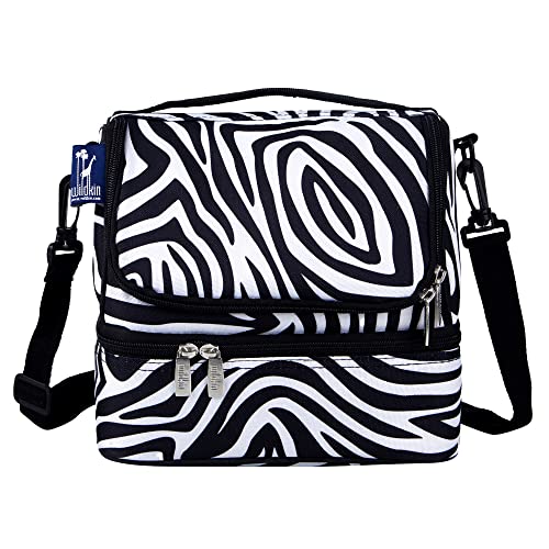 Wildkin Kids Two Compartment Insulated Lunch Bag – Keeps Food Hot or Cold, Easy-Clean Lining, Leak-Resistant & BPA-Free – Boys & Girls, Ideal for School, Travel & Daycare – Zebra - color: Zebra