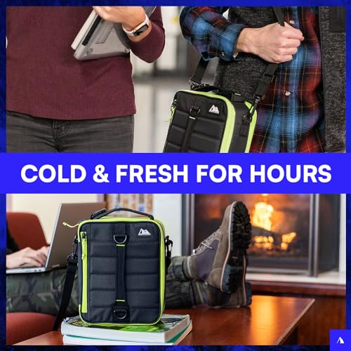 Arctic Zone Ultimate Upright Expandable Lunch Pack, Dual Compartment Insulated - Black - color: Black