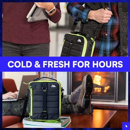 Arctic Zone Ultimate Upright Expandable Lunch Pack, Dual Compartment Insulated - Black - color: Black