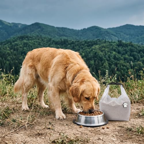 Dog Food Travel Bag 2Pack,Pet Travel Food Storage Container, Leakproof, Pet Safe,Foldable, for Maximum Freshness, for RV Road Trips, Camping, Longterm Dog Boarding Gear Accessories/white