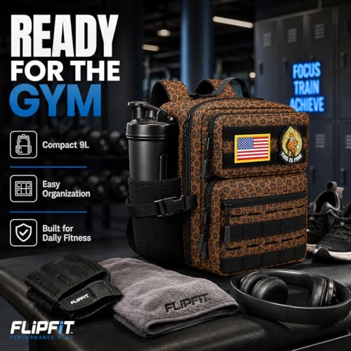 9L Mini Tactical Backpack for Men Women,Small Military Tactical Backpack for Sport,Gym,Hiking,Travel,Camping(Leopard) - color: Leopard