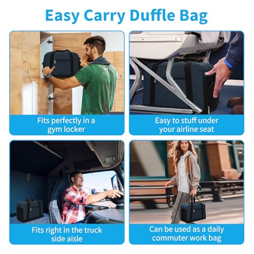 Apenze Small Gym Bag 14 inch lightweight Carry On Mini Duffel Bag with Shoe Compartment for Travel Sport - Navy Blue - color: Navy Blue