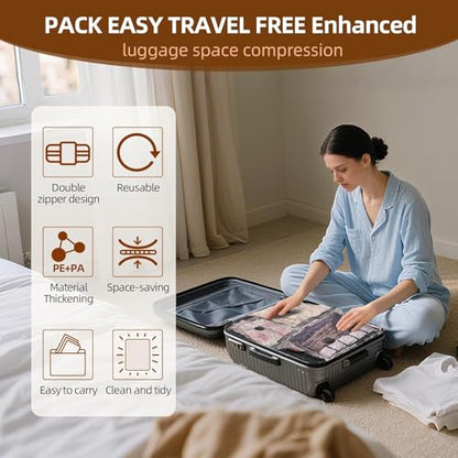15 Pack Vacuum Compression Bags for Travel, Carry-on Size Seal Packing Cubes for Luggage,Vacuum Storage Bags, Space Saver for Clothes 80% for Travel & Home(No pump) - style: 15 Vacuum Bags
