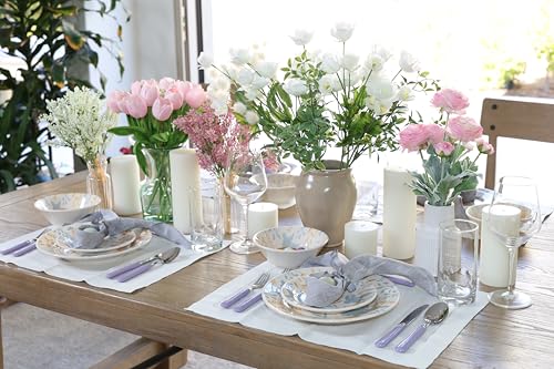 ANNOVA Stainless Steel Colorful Tableware Kitchen Flatware Set Utensils, Includes Dinner Knives, Forks, Spoons, Salad Forks & Dessert Spoons, Modern Rounded Shape (Lilac, 20 Pieces) - color: Lilac