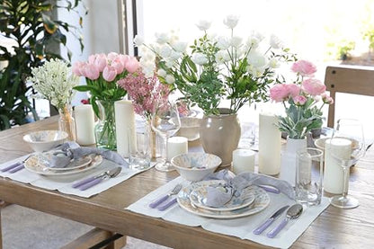 ANNOVA Stainless Steel Colorful Tableware Kitchen Flatware Set Utensils, Includes Dinner Knives, Forks, Spoons, Salad Forks & Dessert Spoons, Modern Rounded Shape (Lilac, 20 Pieces) - color: Lilac