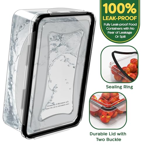 44 Pcs Food Storage Containers with Lids Airtight- (22 Stackable Boxes-22 Lids) Plastic Meal Prep Container for Pantry Kitchen Organization, Microwave, Dishwasher, Freezer Safe -100% Leak Proof - color: 44Pcs