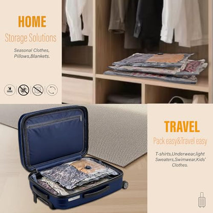 Rechargeable Wireless Pump Vacuum Bags, Portable Storage Bags for Travel and Home, Compression Packing Seal for Clothing, Clothes, Blankets, Luggage, Suitcase (9 Combo Travel Size) - size: 9 Combo Travel Size