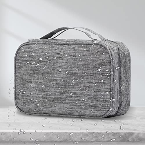 Etercycle Toiletry Bag for Women Men, Waterproof Hanging Toiletry Bags for Traveling, Portable Foldable Travel Wash bag with Hanging Hook, Shaving Bag for Bathroom Shower- Gray - color: Gray