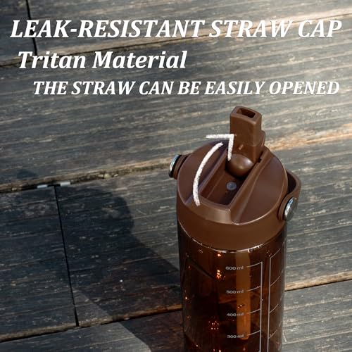 GOPPUS 20oz Clear Water Bottle with Flip Straw, Lightweight, Leakproof, Easy Carry and BPA-Free, Tritan Water Bottlefor Sport, Travel, Outside (Mocha) - color: Mocha, size: 20 Ounces